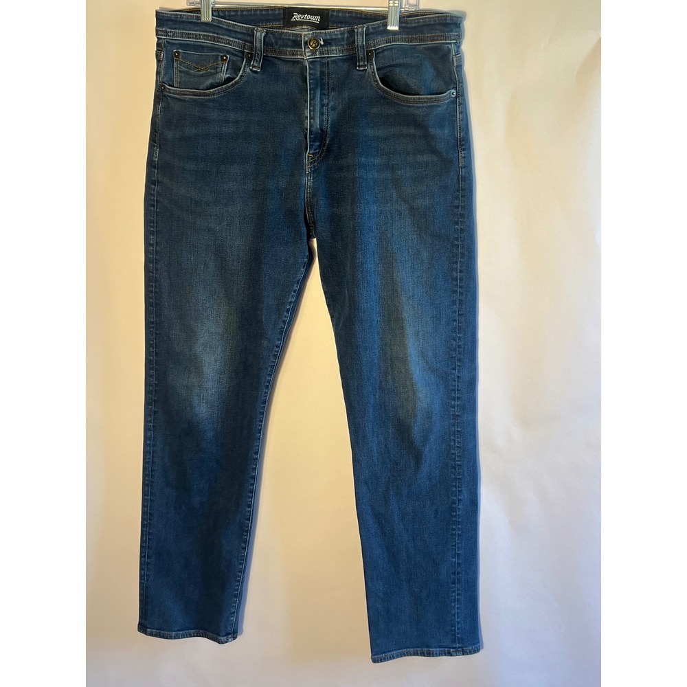 Revtown Men's Automatic Decade Denim Classic Jean Medium Wash 38x32 Straight Leg
